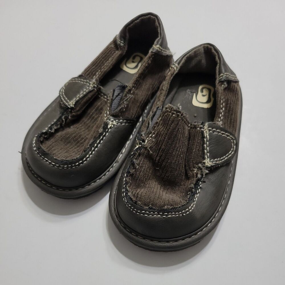 Childrens Place Boys 5 Shoes‎ Brown Corduroy Adjustable Hook Loop Strap